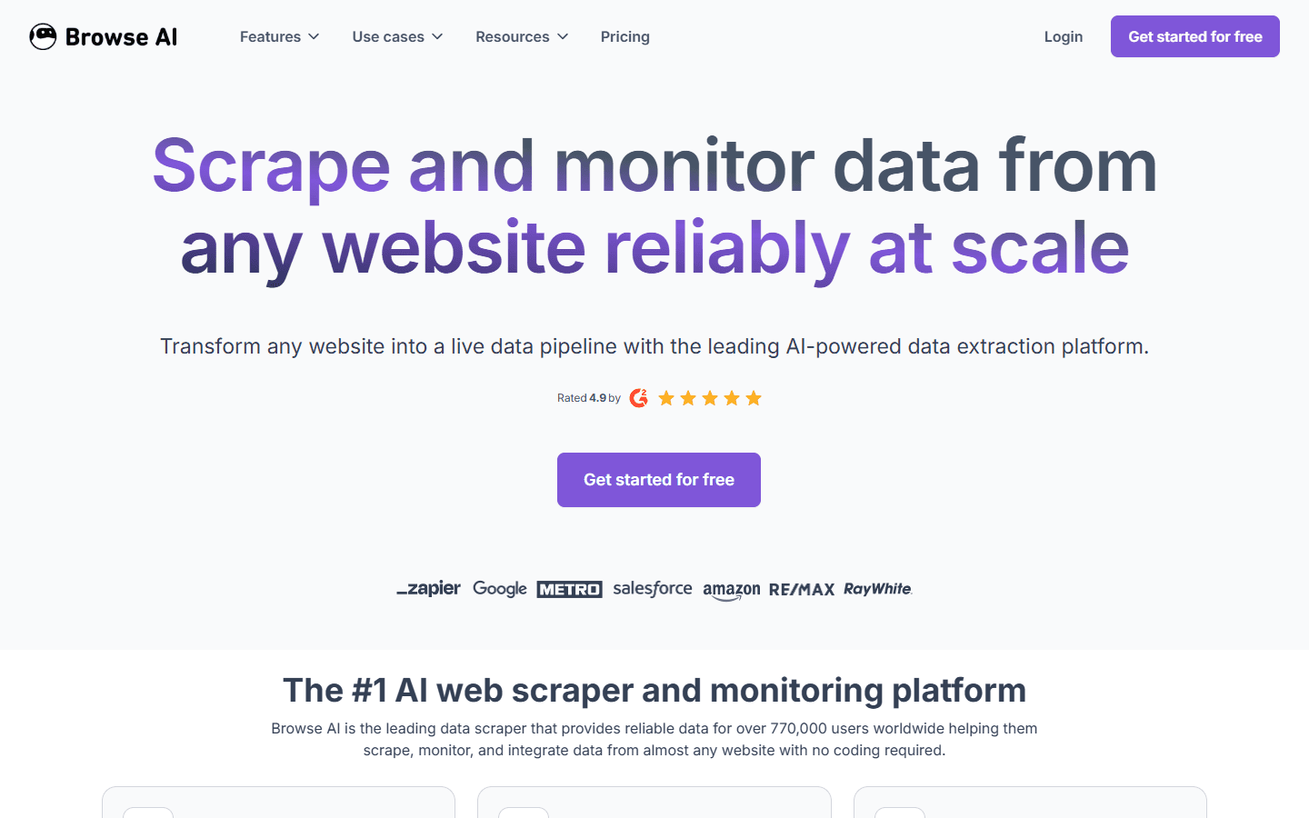 Browse AI no-code web monitoring — robot training and scheduled data extraction