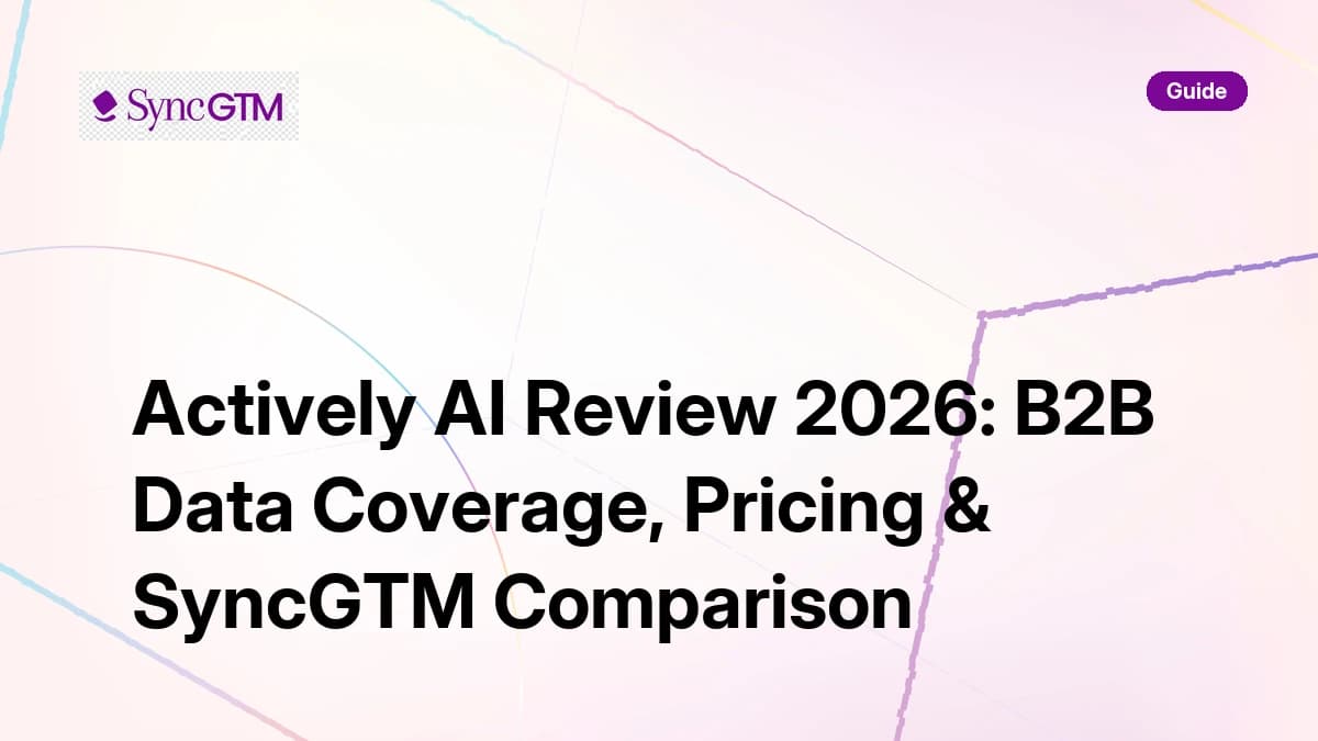 Actively AI Review 2026 — B2B Data Coverage, Pricing and SyncGTM Comparison