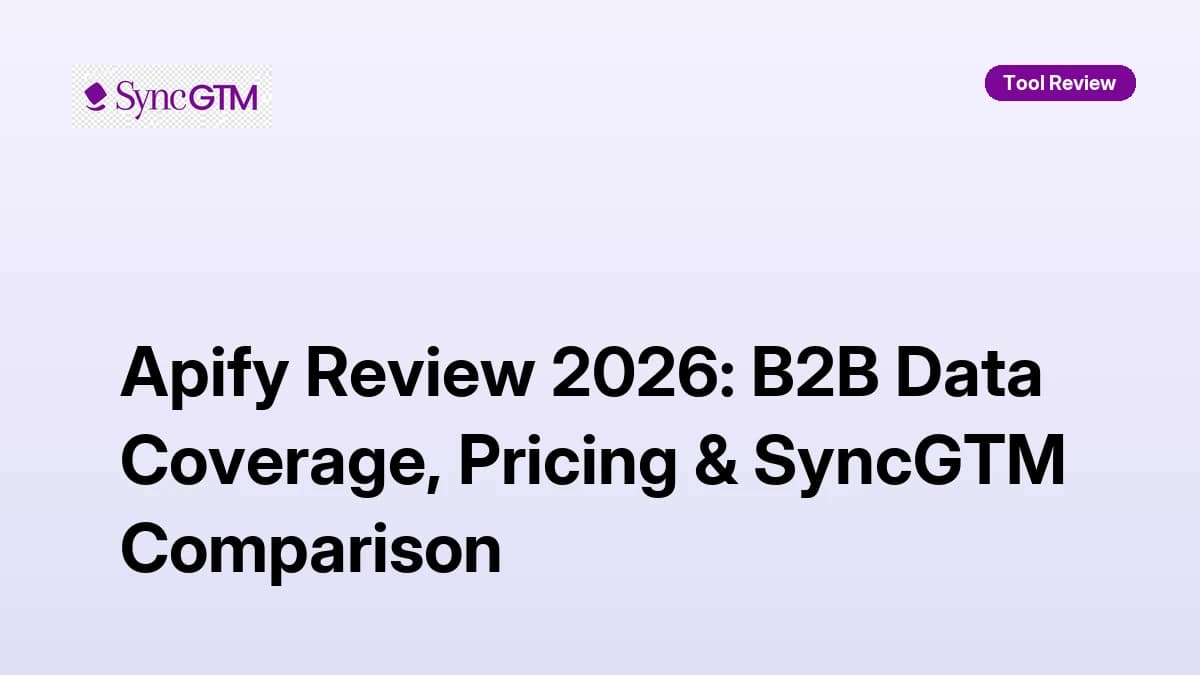 Apify Review 2026: B2B Data Coverage, Pricing & SyncGTM Comparison