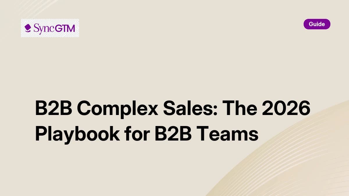 B2B Complex Sales: The 2026 Playbook for B2B Teams