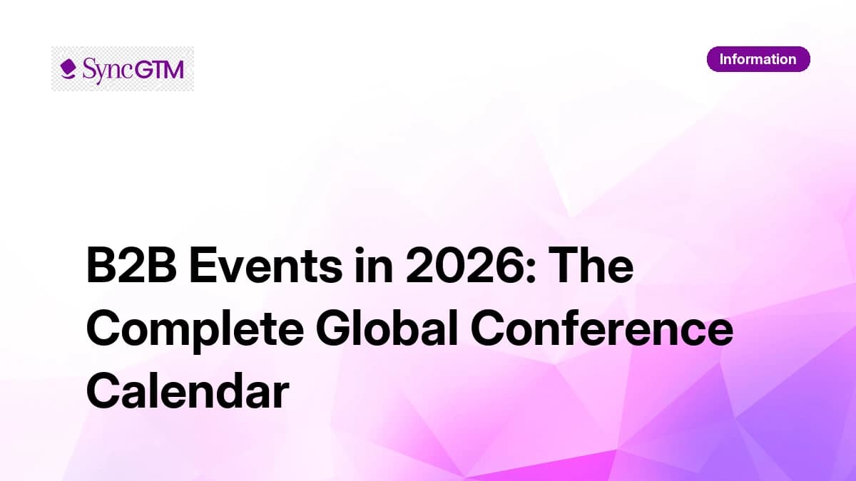 B2B events in 2026 — complete global conference calendar for sales, RevOps, GTM, and demand generation teams