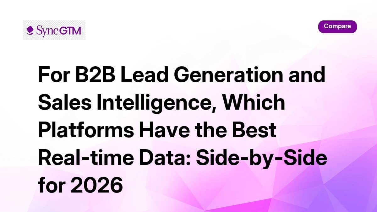 B2B platforms with best real-time data for lead generation and sales intelligence compared side-by-side 2026