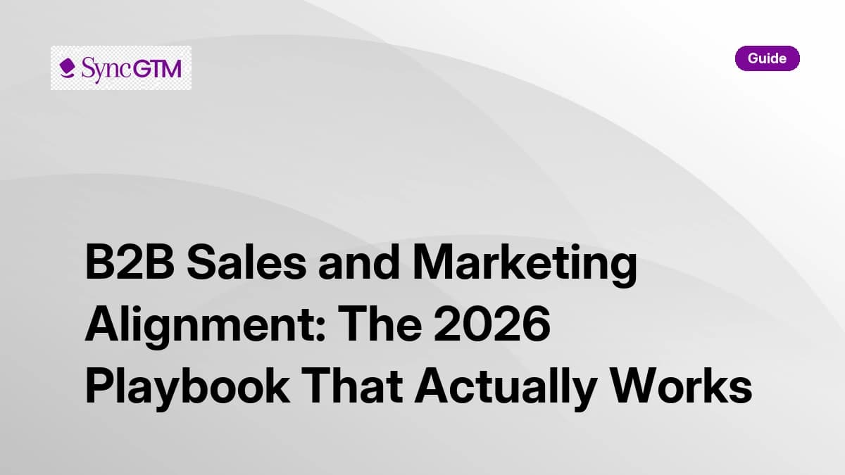 B2B Sales and Marketing Alignment: The 2026 Playbook That Actually Works