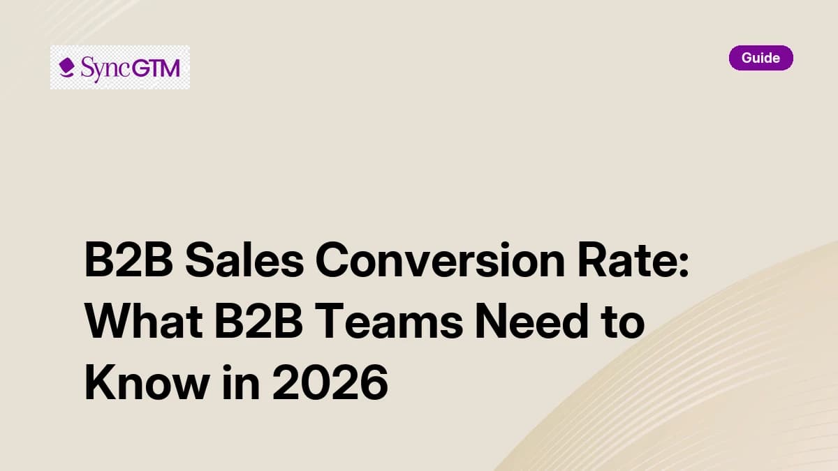 B2B sales conversion rate benchmarks and strategies — SyncGTM guide