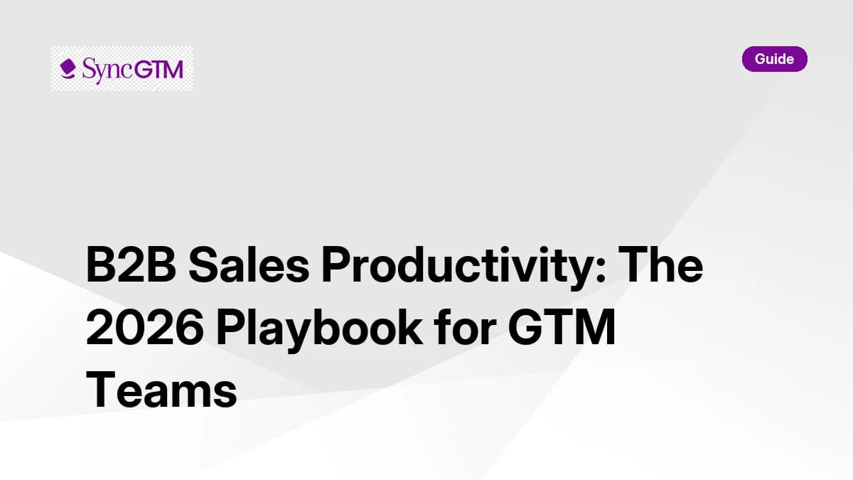 B2B Sales Productivity: The 2026 Playbook for GTM Teams