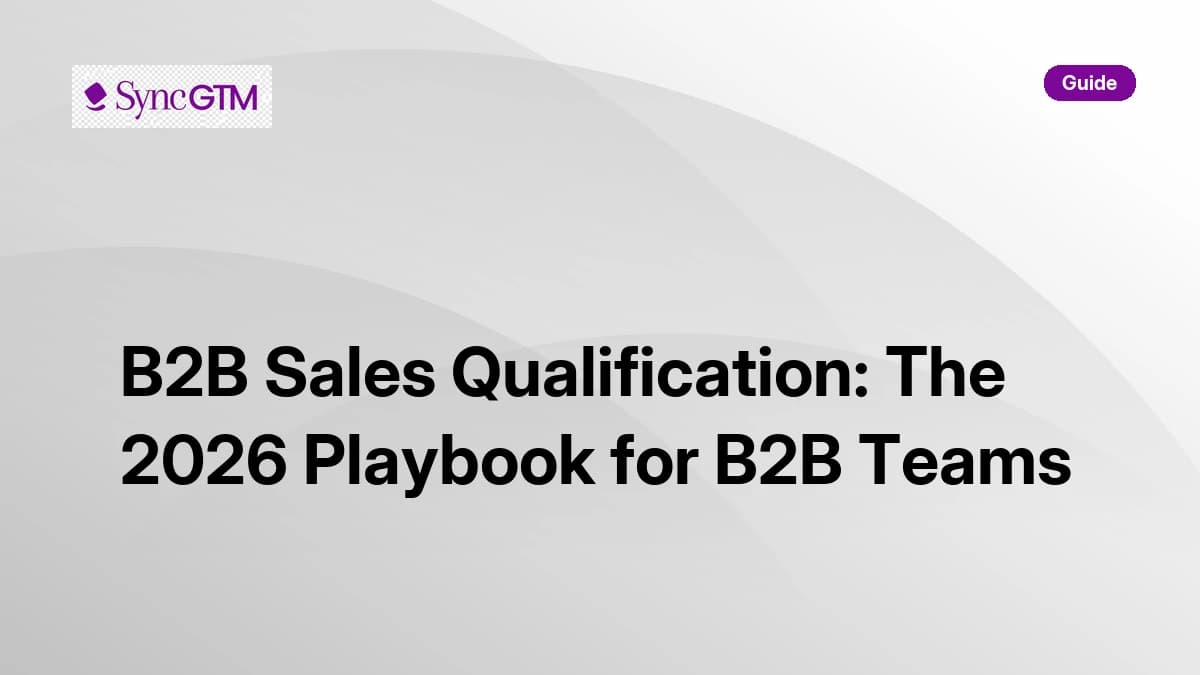 B2B Sales Qualification: The 2026 Playbook for B2B Teams