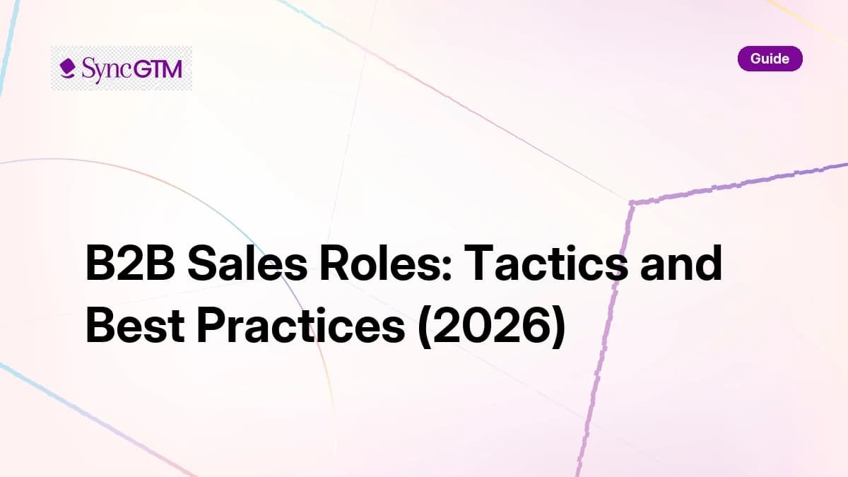 B2B sales roles guide — responsibilities, benchmarks, and GTM structure by SyncGTM