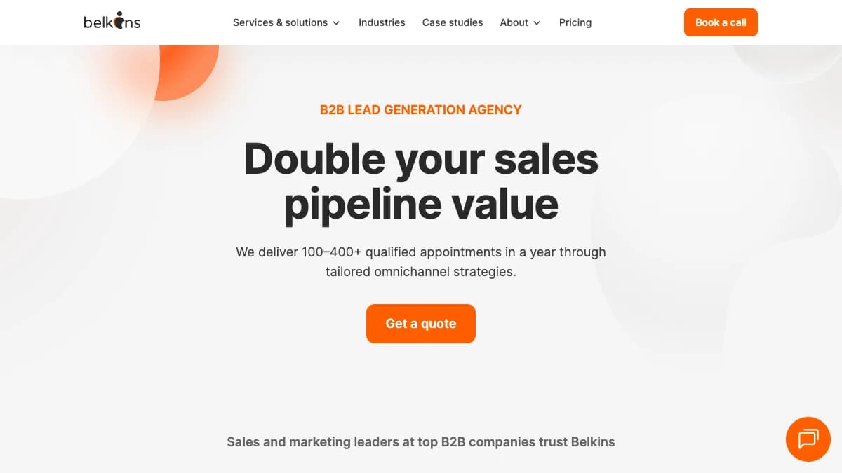 Belkins - Teams wanting a dedicated outbound agency with human-accountable appointment targets and AI-enhanced personalisation