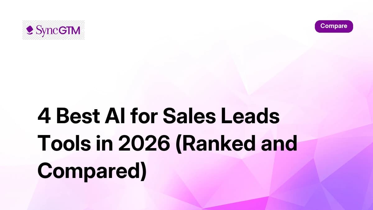 4 Best AI for Sales Leads Tools in 2026 — ranked comparison of SyncGTM, Apollo, Clay, and Seamless.AI