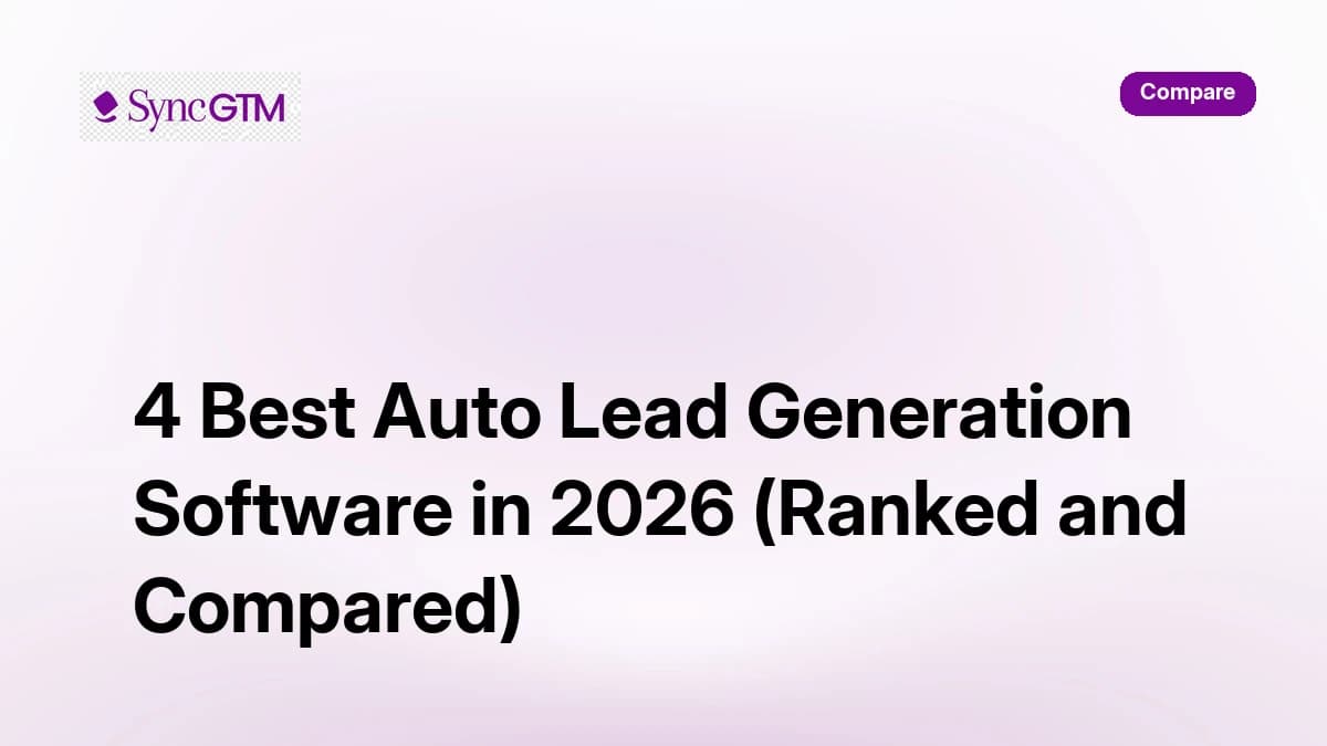 4 best auto lead generation software ranked for 2026 — SyncGTM, Apollo, Clay, HubSpot