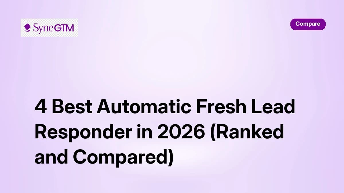 Best automatic fresh lead responder tools in 2026 — ranked comparison of SyncGTM, Instantly, Smartlead, and Reply.io