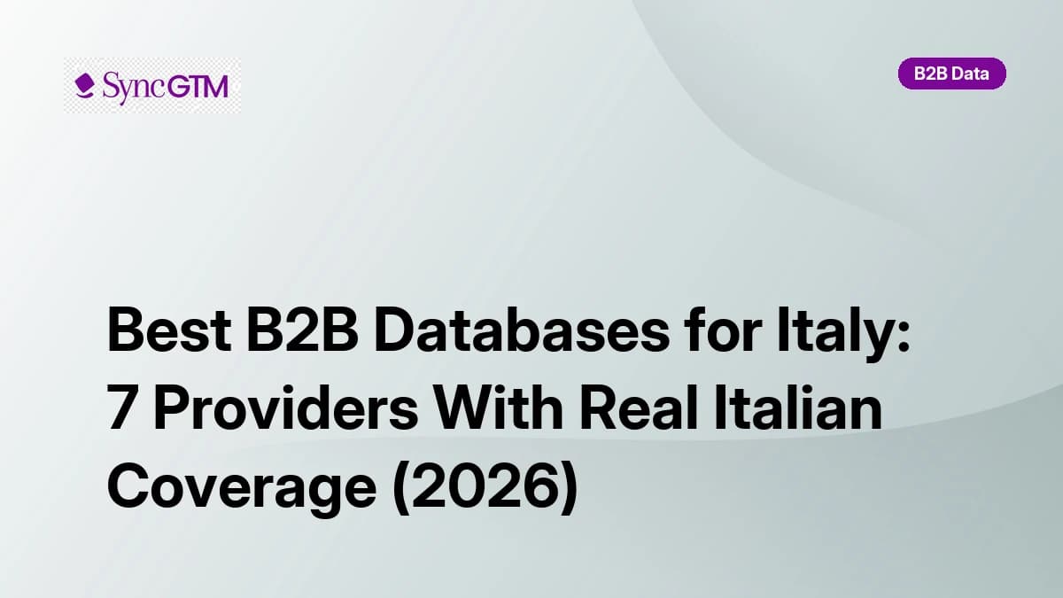 Best B2B databases for Italy in 2026 — ranked by Registro Imprese coverage and GDPR compliance