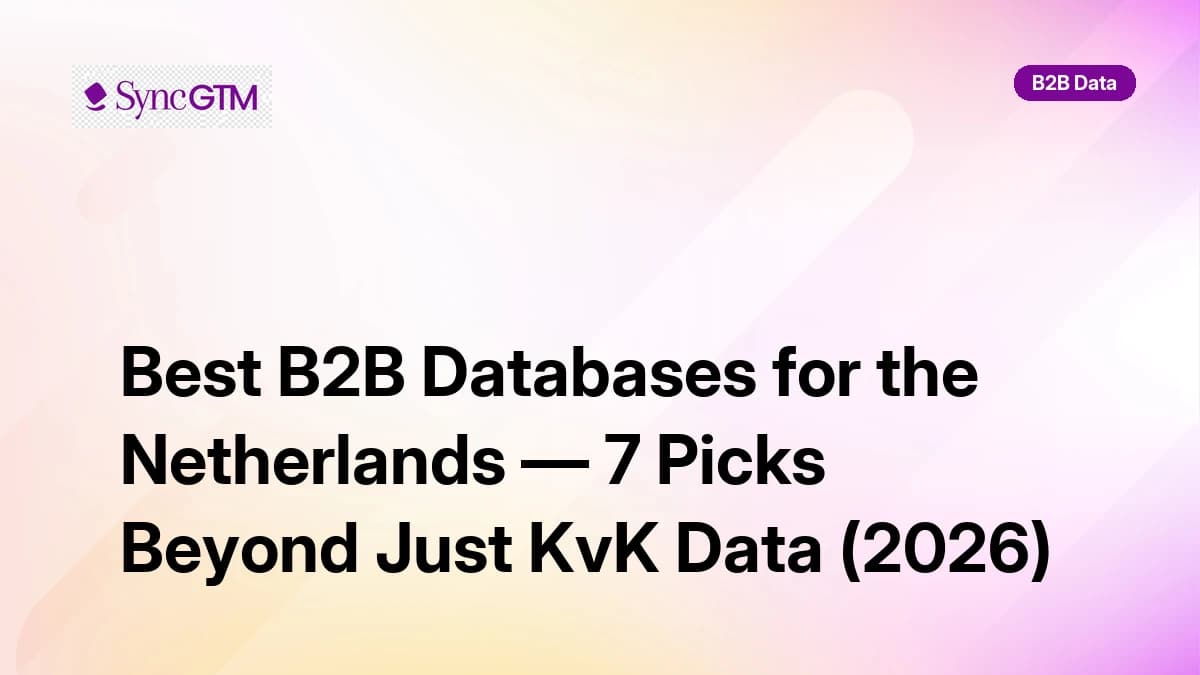 Best B2B databases for the Netherlands in 2026 — ranked by Dutch coverage, GDPR compliance, and accuracy