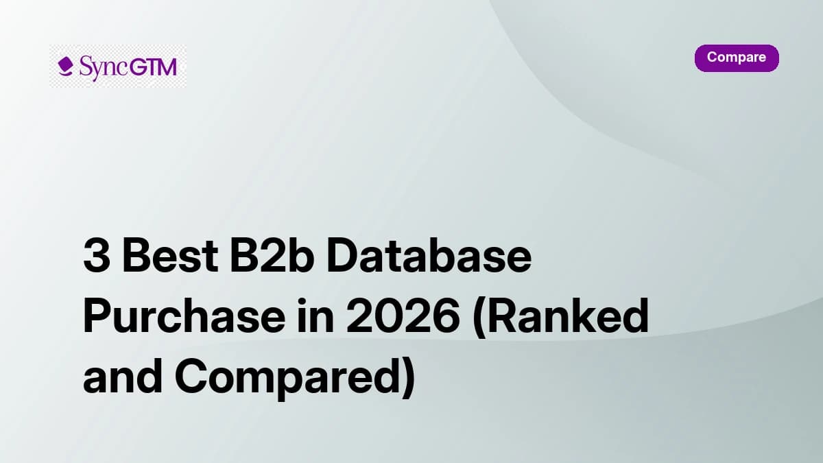 3 best B2B database purchase options in 2026 ranked and compared — SyncGTM, ZoomInfo, Apollo