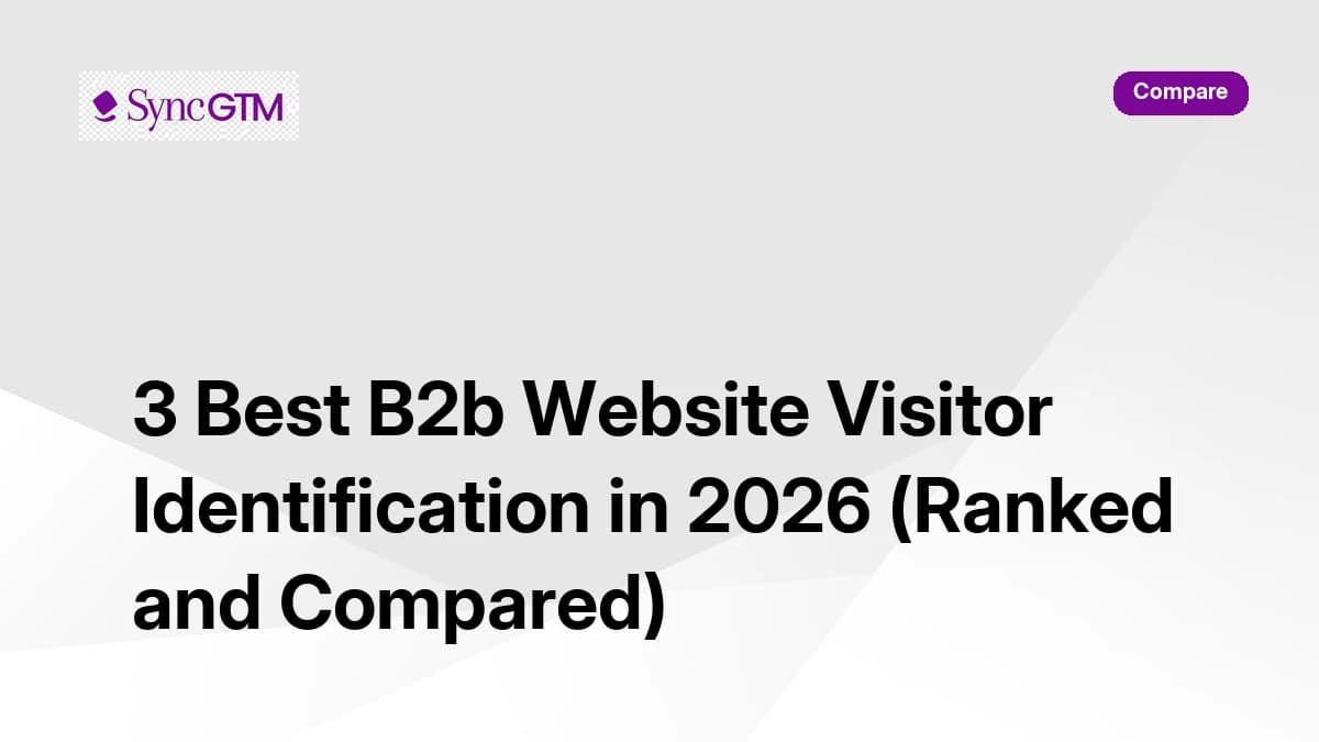 3 Best B2B Website Visitor Identification Tools in 2026 -- SyncGTM, RB2B, Warmly ranked for GTM teams
