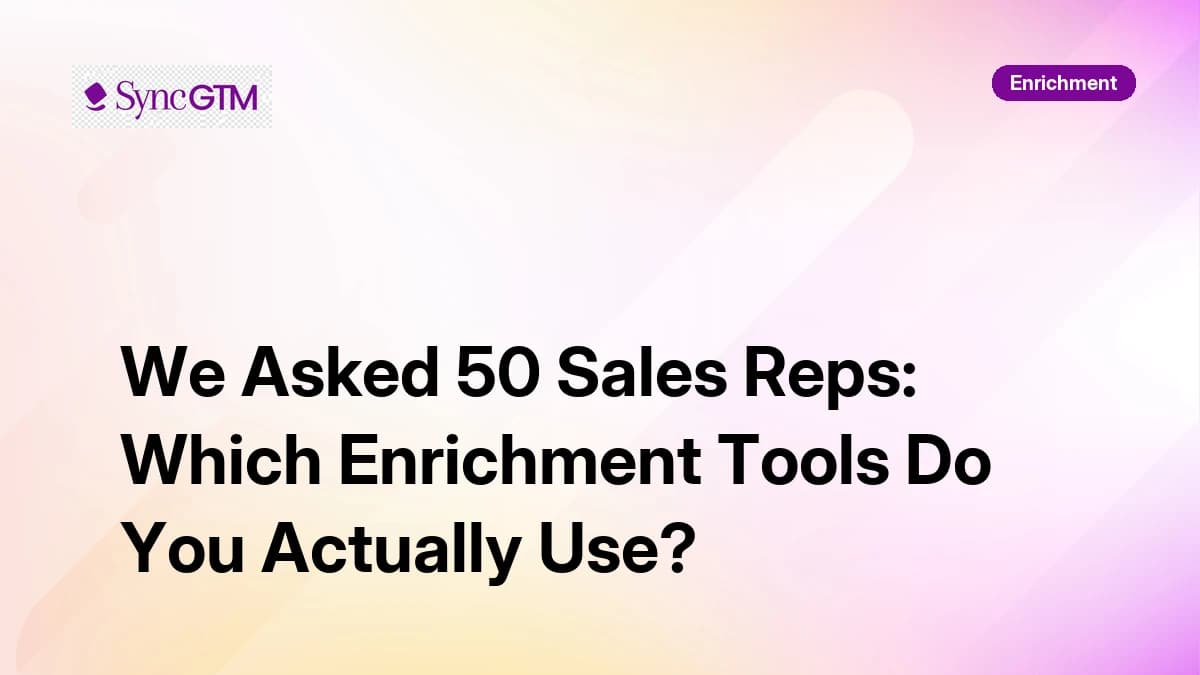 We Asked 50 Sales Reps: Which Enrichment Tools Do You Actually Use? (2026)