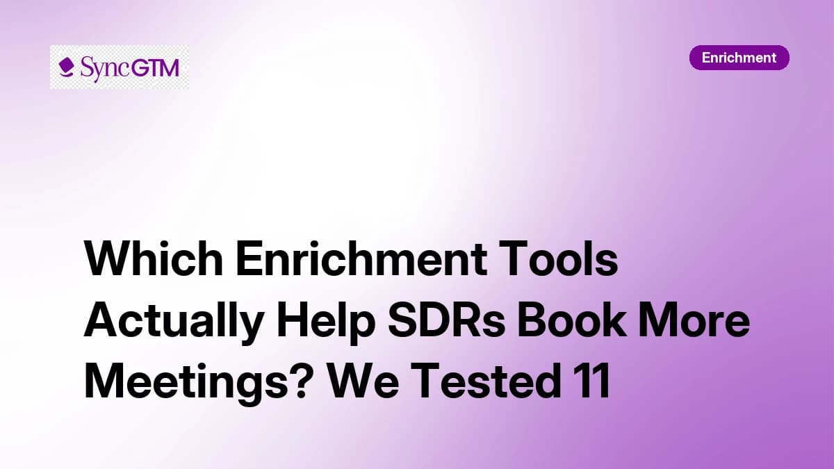 Which Enrichment Tools Actually Help SDRs Book More Meetings? We Tested 11 (2026)