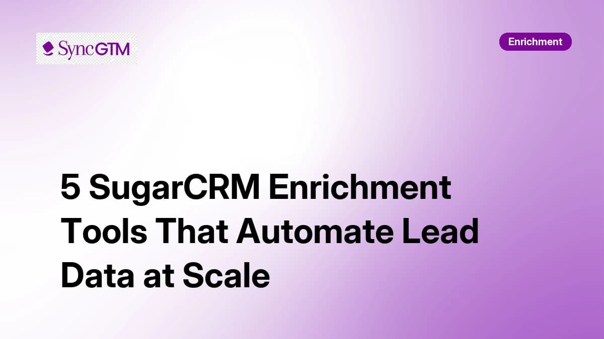 5 SugarCRM Enrichment Tools That Automate Lead Data at Scale in 2026