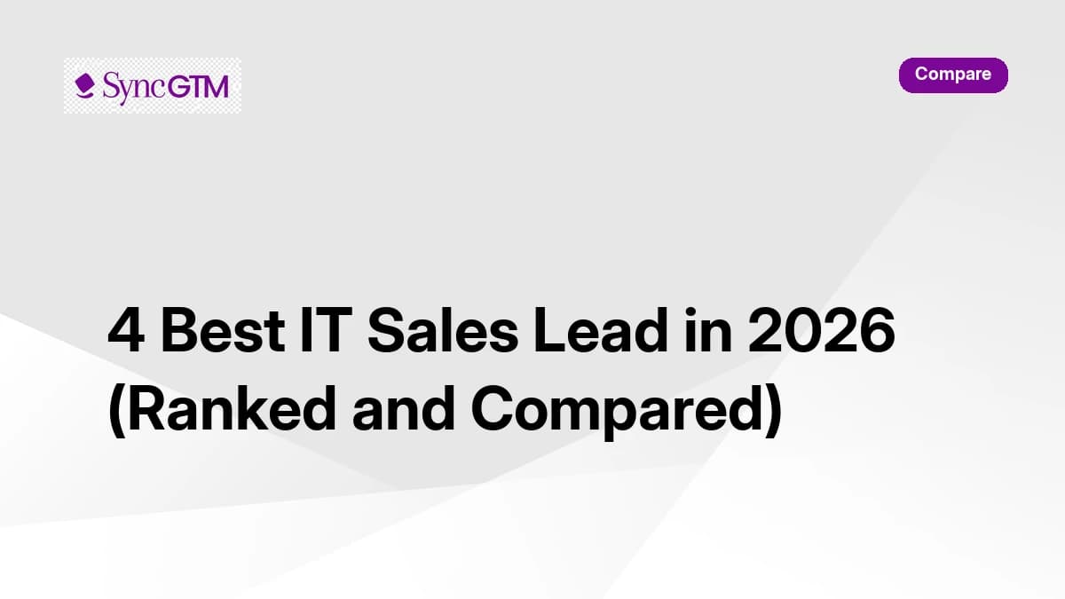 4 best IT sales lead tools in 2026 ranked and compared — SyncGTM, Apollo, Lusha, Lead411