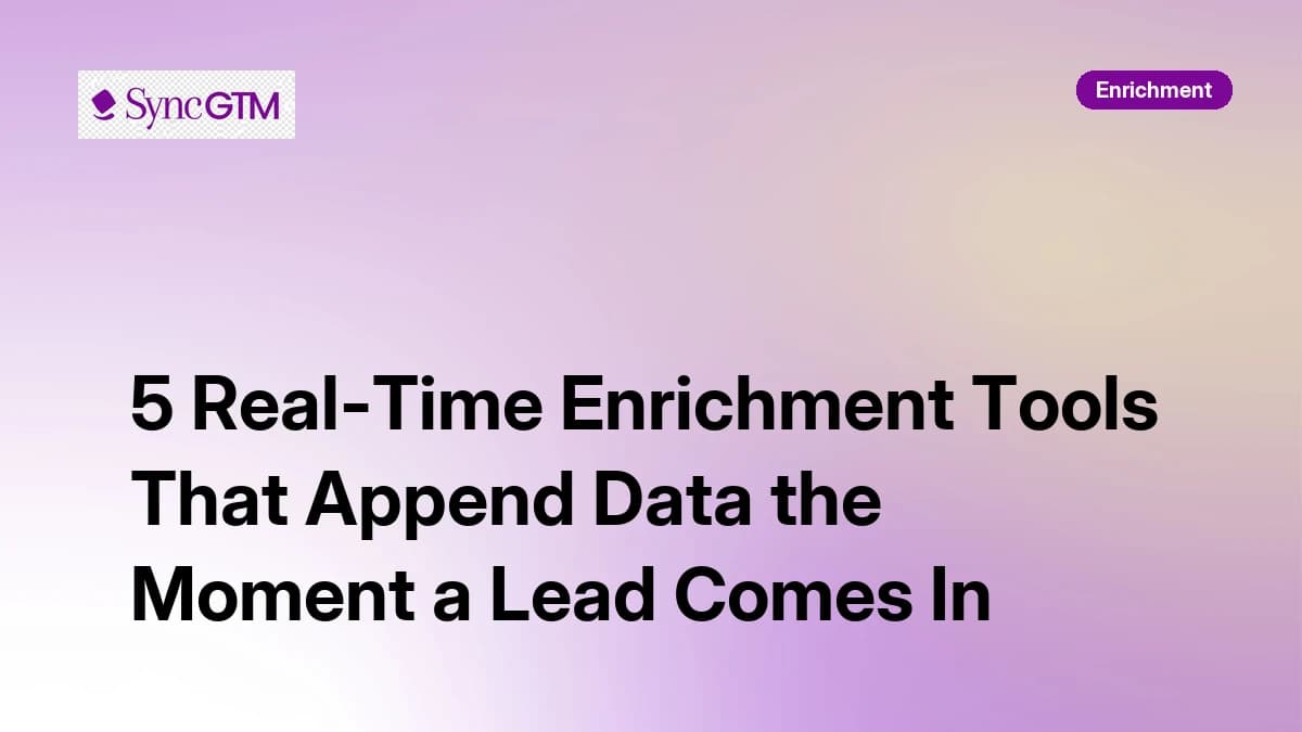 5 Real-Time Enrichment Tools That Append Data the Moment a Lead Comes In (2026)
