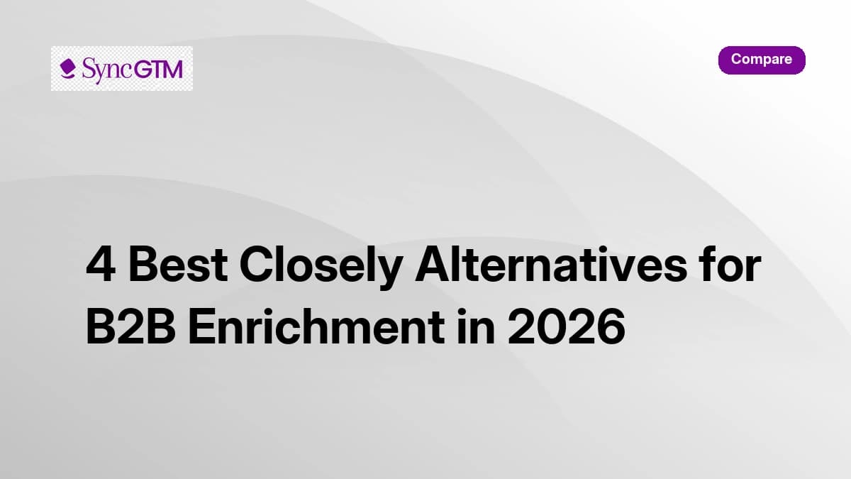 4 best Closely alternatives for B2B enrichment in 2026 — ranked comparison