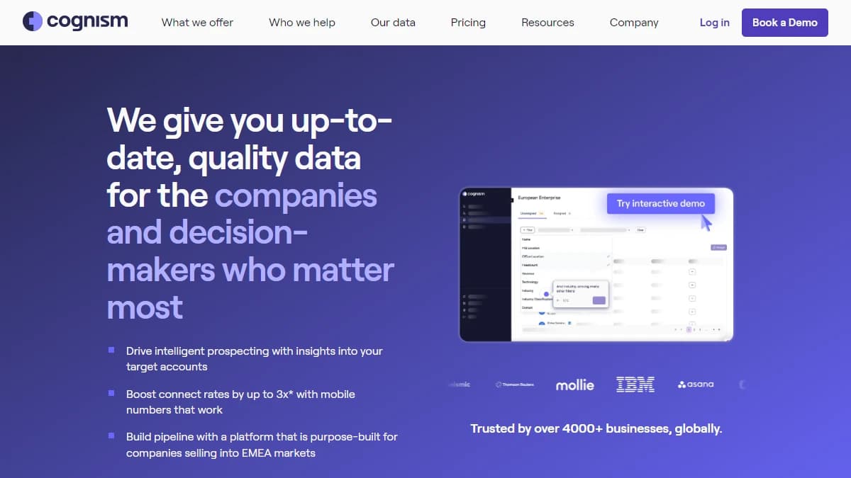 Cognism contact intelligence and compliance interface — Cognism alternative to Databar
