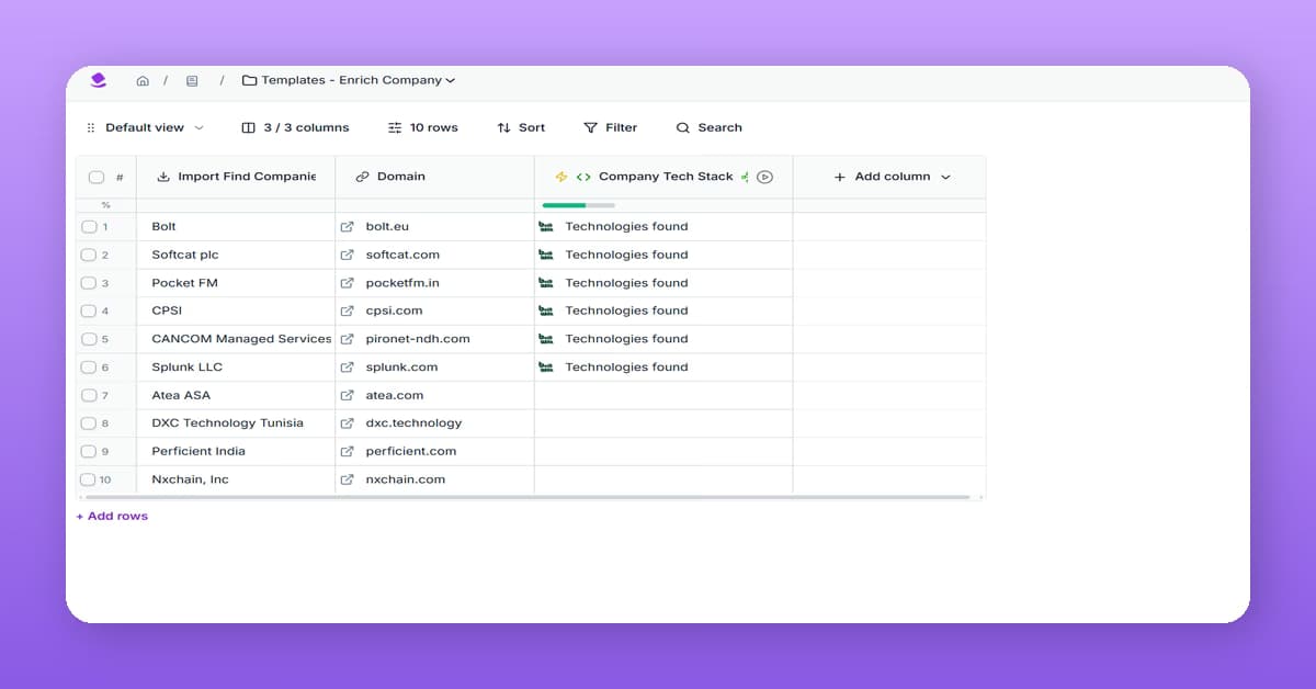 Discover company tech stack and tools used preview