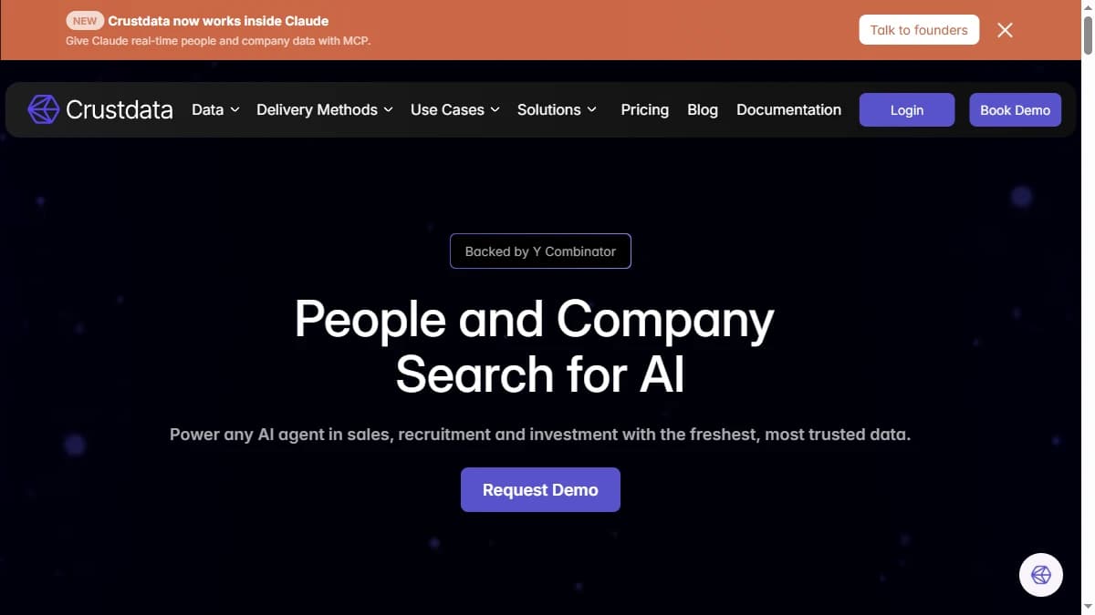 Crustdata - Account-based teams that need deep company and people filtering with documented data freshness