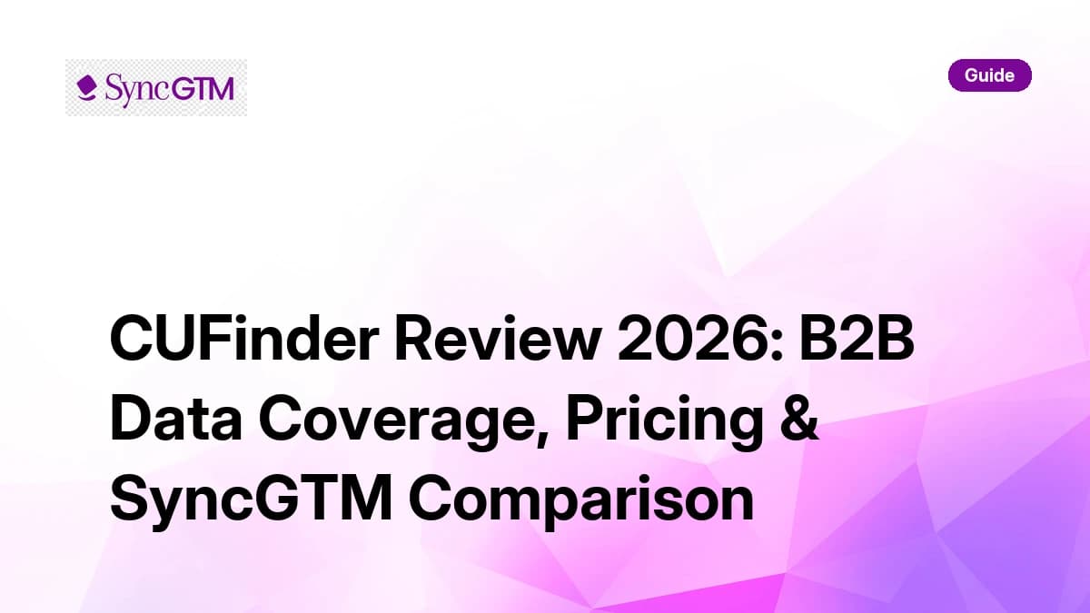 CUFinder Review 2026 — data coverage, pricing, and SyncGTM comparison