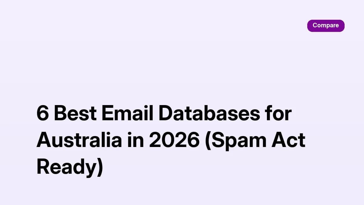 Email database Australia 2026: six Spam Act ready Australian B2B email databases compared