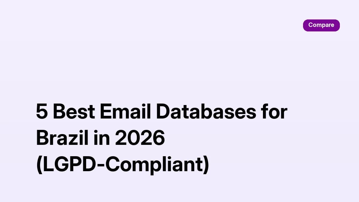 Email database Brazil 2026: five LGPD-aware Brazilian B2B email databases compared and ranked