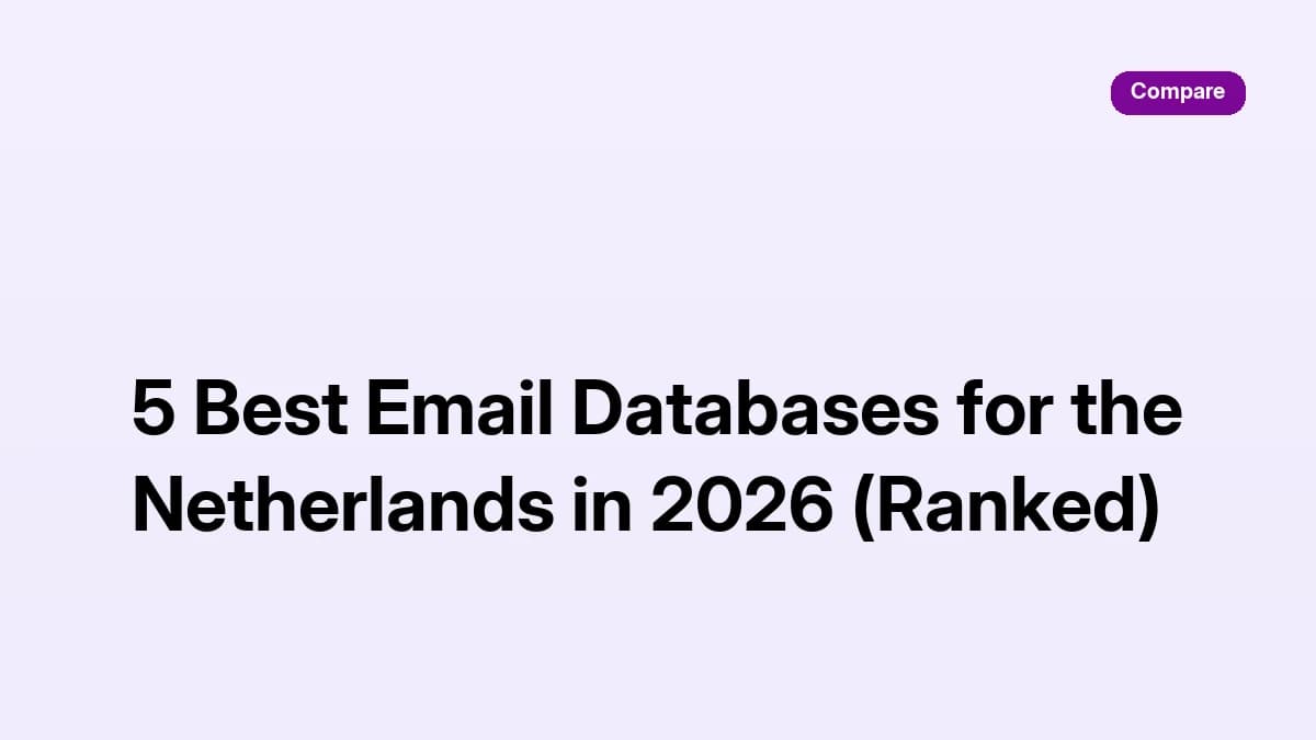 Email database Netherlands 2026: five Dutch B2B email databases compared on coverage, verification and compliance