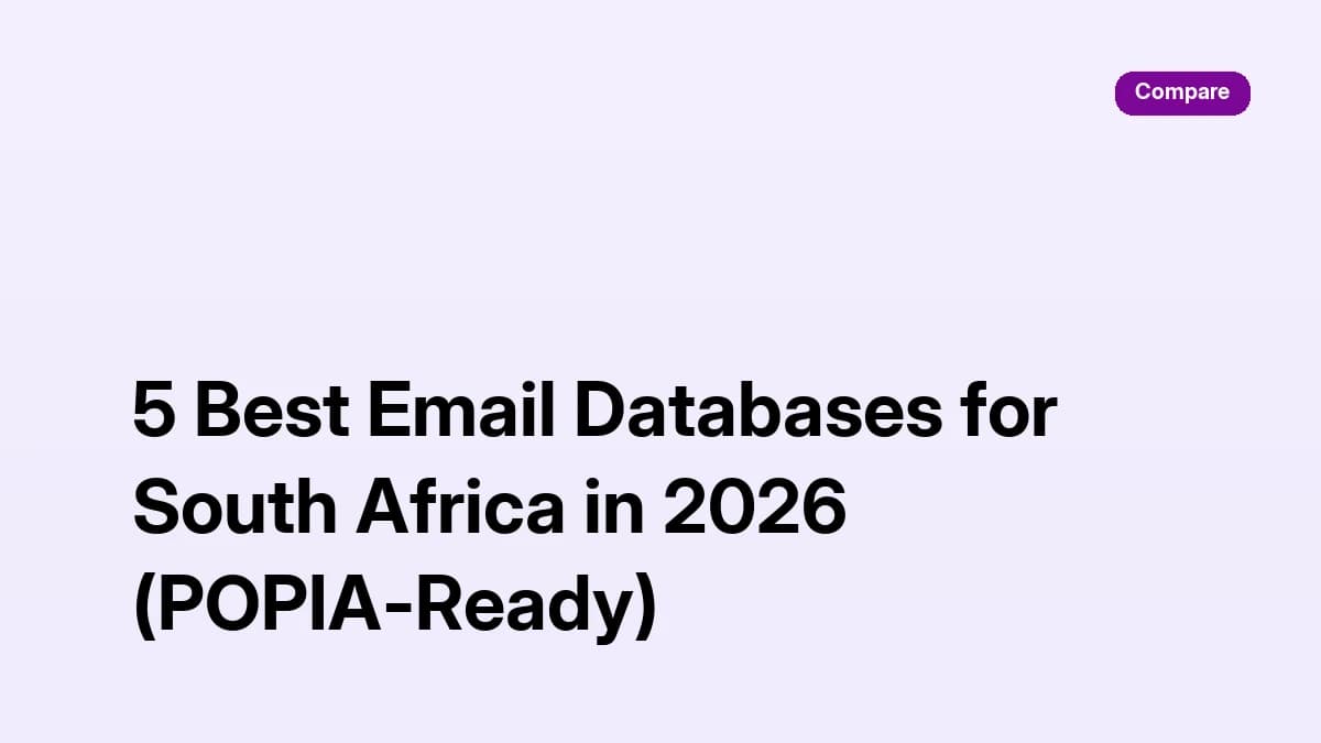 Email database South Africa 2026: five POPIA-ready South African B2B email databases compared