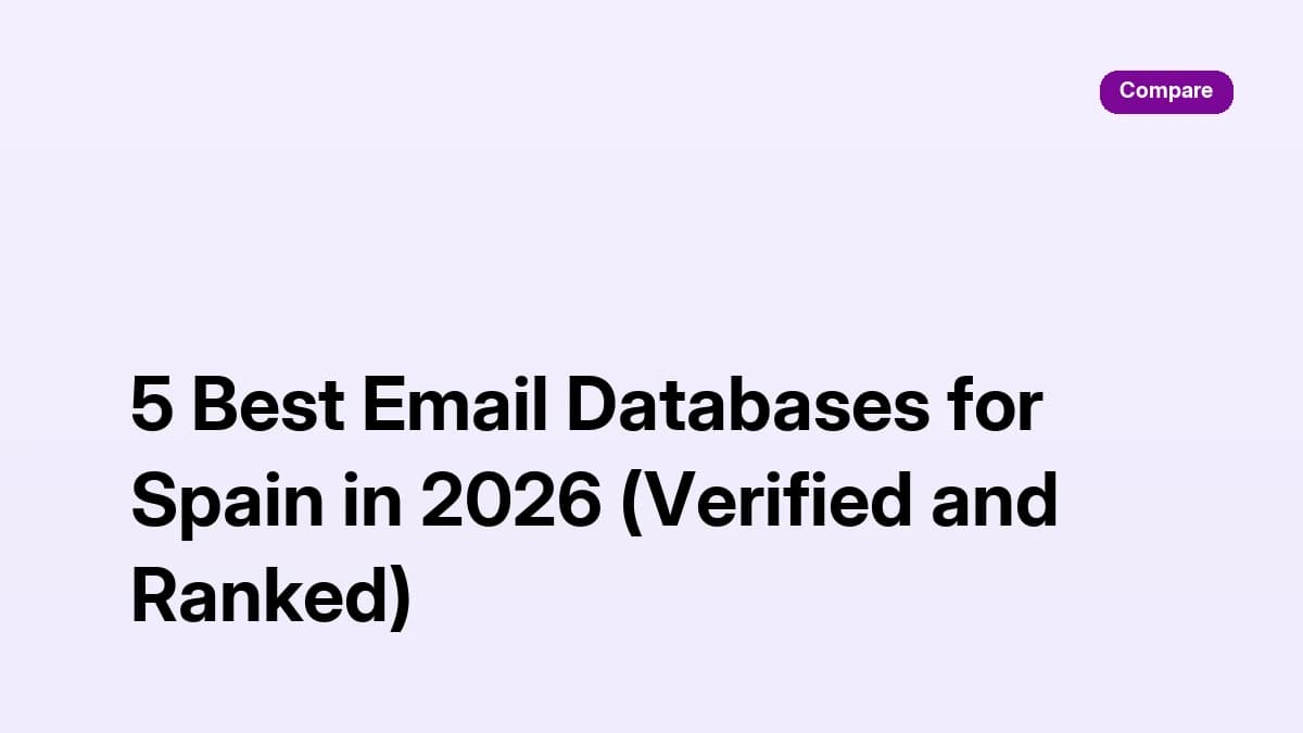 Email database Spain 2026: five verified Spanish B2B email databases compared and ranked