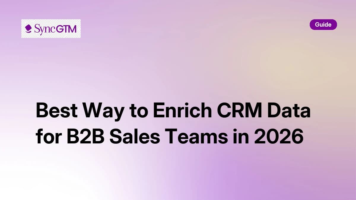 Best Way to Enrich CRM Data for B2B Sales Teams in 2026