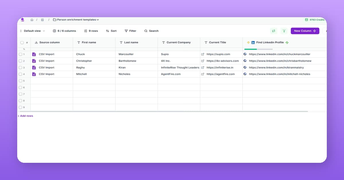 Find LinkedIn profiles from names and companies preview
