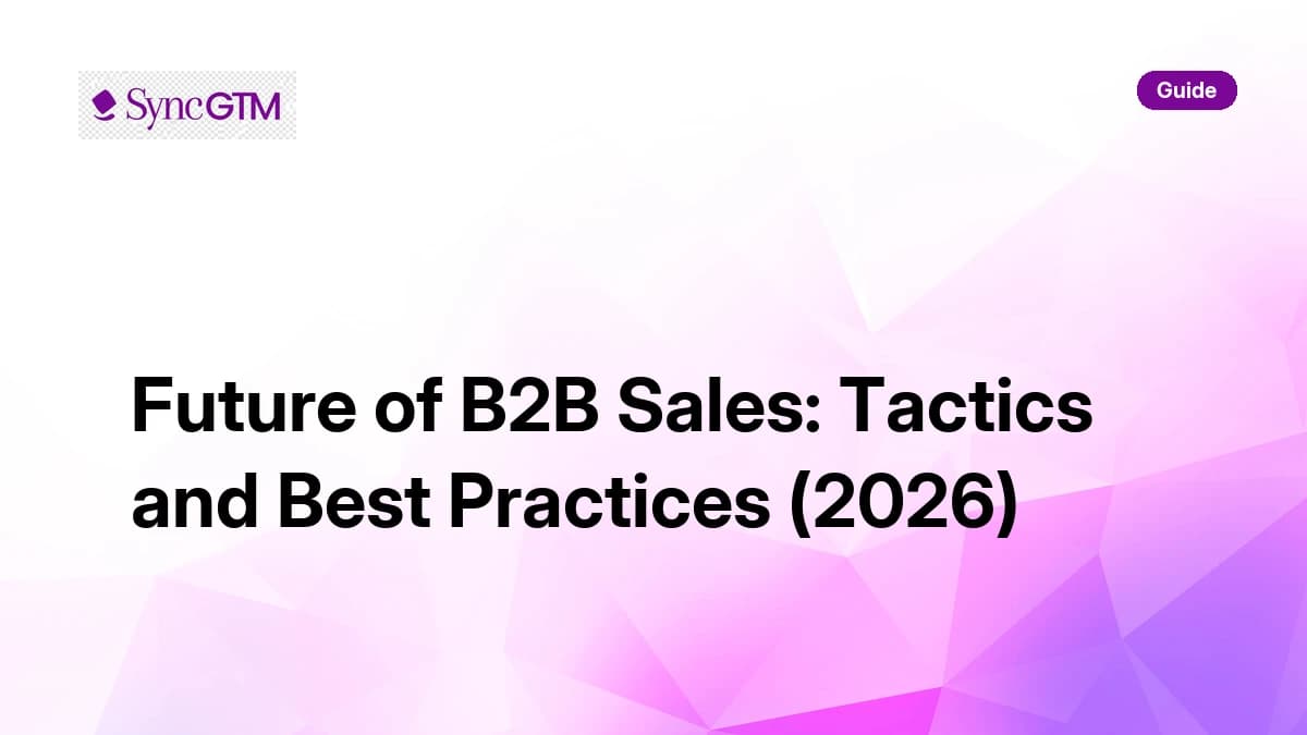 Future of B2B sales — tactics and best practices for 2026