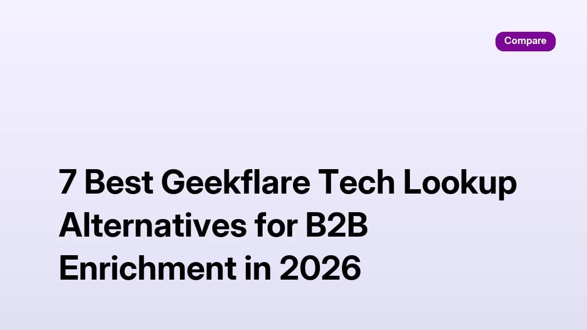 7 Best Geekflare Tech Lookup Alternatives for B2B Enrichment in 2026