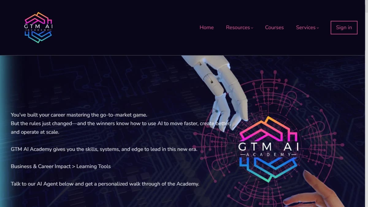 GTM AI Academy course platform — AI-focused GTM engineering training with Masters Pass and All Access tiers