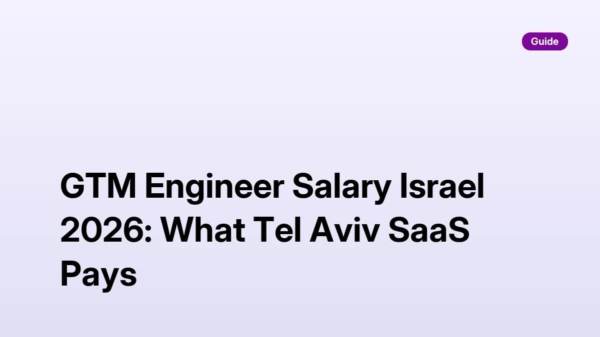 GTM Engineer Salary Israel 2026: What Tel Aviv SaaS Pays