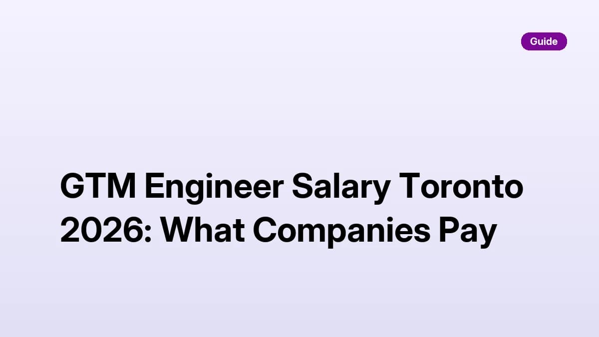 GTM Engineer Salary Toronto 2026: What Companies Pay