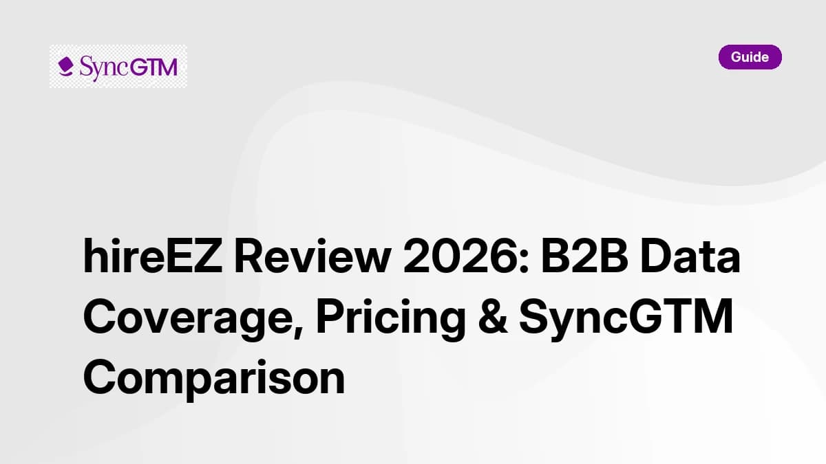 hireEZ Review 2026 — B2B data coverage, pricing, and SyncGTM comparison