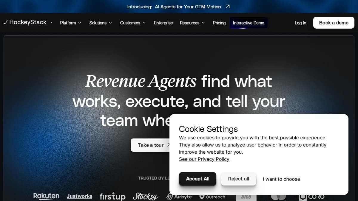 HockeyStack - Revenue teams that need AI-powered attribution, account intelligence, and pipeline automation — not outbound prospecting