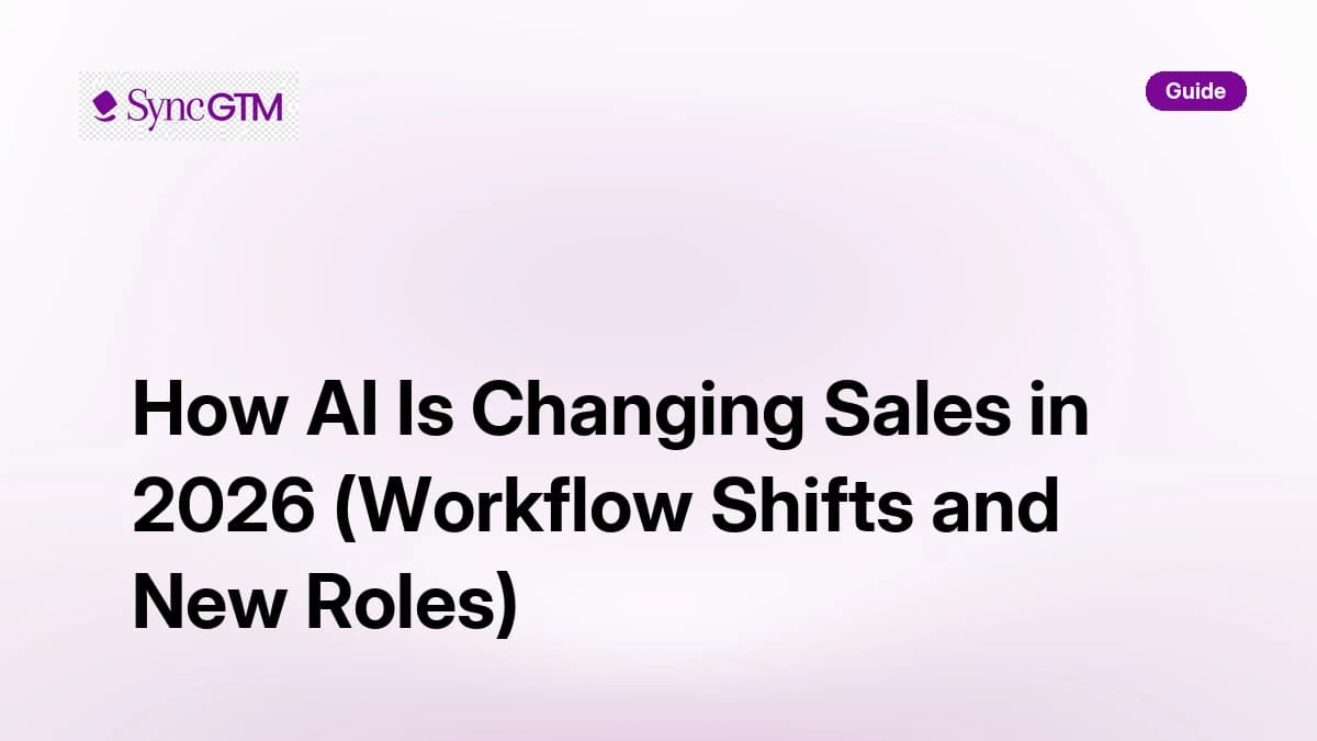 How AI Is Changing Sales in 2026 (Workflow Shifts and New Roles)