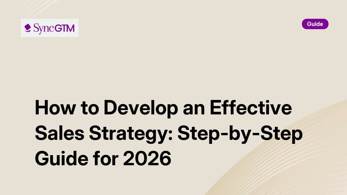 How to develop an effective sales strategy — step-by-step guide by SyncGTM