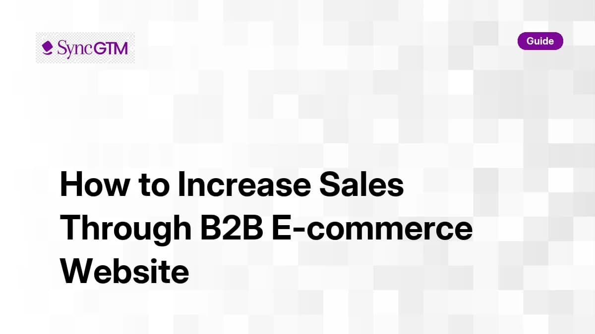 How to increase sales through a B2B e-commerce website — step-by-step guide by SyncGTM