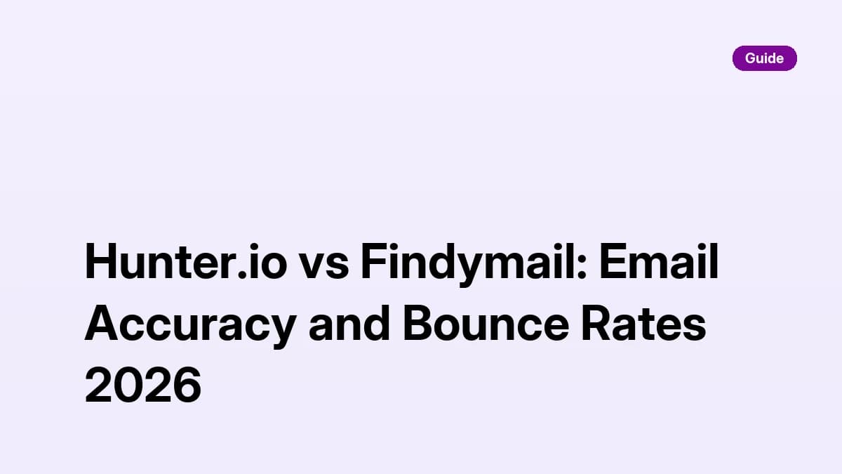 Hunter.io vs Findymail email accuracy and bounce rate comparison 2026
