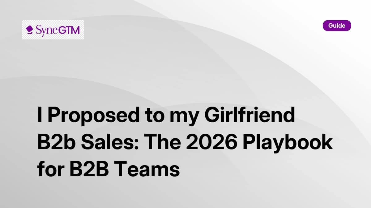 I Proposed to My Girlfriend B2B Sales: The 2026 Playbook for B2B Teams