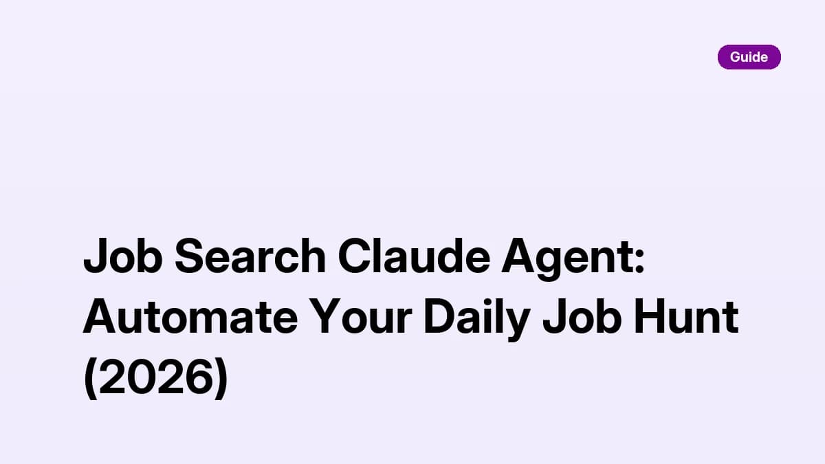 Job search Claude agent: a scheduled Claude Code subagent that finds new jobs, hiring managers and verified emails each morning