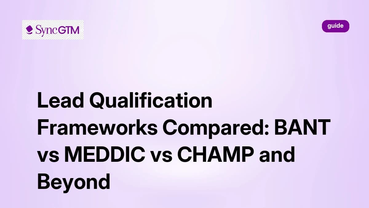 Lead Qualification Frameworks Compared: BANT vs MEDDIC vs CHAMP and Beyond